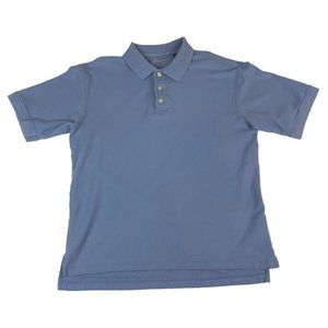 St. John's Bay Men's Polo Shirt Performance Pique M Blue 100% Cotton Collared